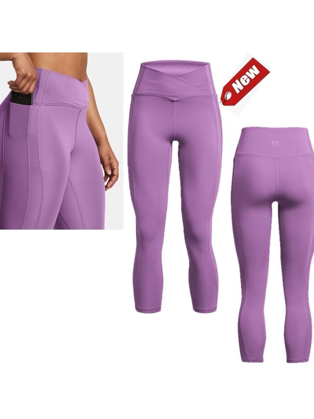Under Armour Women's Meridian Crossover Ankle Leggings Provence Purple NWT Sz S